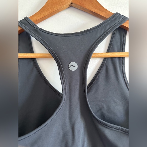 X by Gottex Dark Gray Ultralux Nylon Racerback Shelf Bra Cropped Tank Size Small - Picture 5 of 6